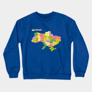 Political map of Ukraine Crewneck Sweatshirt